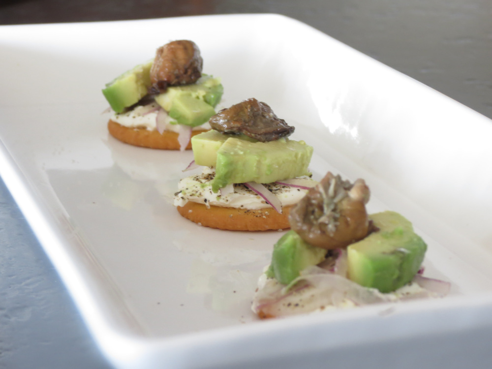 Smoked Oyster and Avocado Crackers