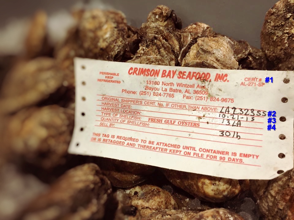 how to read an oyster tag, oyster harvest location