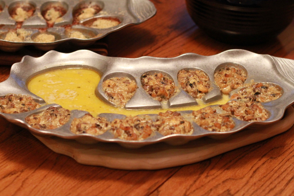 Oysters Bienville prepared on The Oyster Bed.